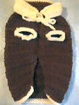 Creme/Brown Hand Crocheted Dog Sweater