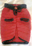 Navy/Red Hand Crocheted Dog Sweater