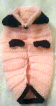 Hooded Pink/Black Hand Crocheted Dog Sweater