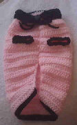 Pink/Black Hand Crocheted Dog Sweater