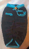 Turquoise /Black Hand Crocheted Dog Sweater