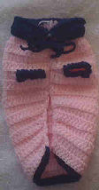 Navy/Pink Hand Crocheted Dog Sweater
