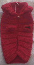 Red   Hand Crocheted Dog Sweater
