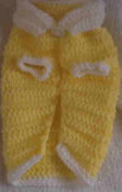 Yellow /White Hand Crocheted Dog Sweater