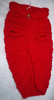 Yorkie/Chihuahua Red Crocheted Dog Sweater