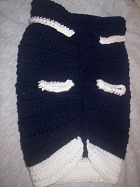 Pug  Navy/White Hand Crocheted  Dog Sweater