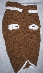 Pug  Bown /White Hand Crocheted Dog Sweater