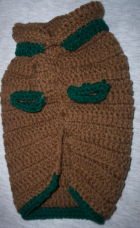 Small Green/Brown Hand Crocheted Dog Sweater