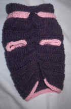 Lavender/Pink Hand Crocheted Dog Sweater.