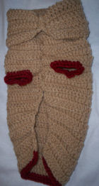 TurtleneckTan/Red Hand Crocheted Dog Sweater