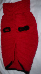 Red/Black Hand Crocheted Dog Sweater