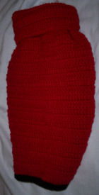 Red/Black Hand Crocheted Dog Sweater