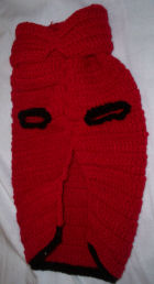 Turtleneck Black/Red  Crocheted Dog Sweater