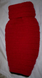 Turtleneck Black/Red  Crocheted Dog Sweater