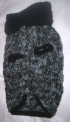 Black/Grey Hand Crocheted Dog Sweater