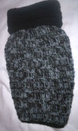 Black/Grey Hand Crocheted Dog Sweater